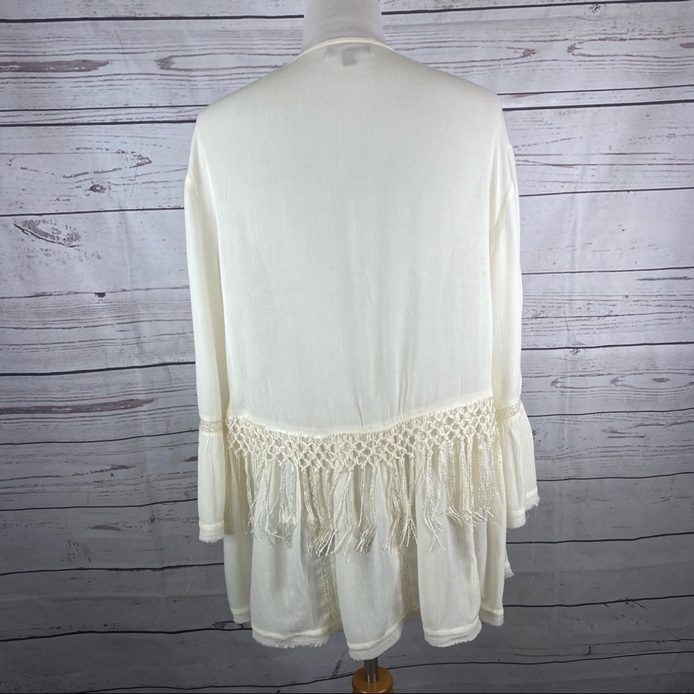 American Eagle Outfitters Bohemian throw on flare top cover Sz M - Picture 7 of 11